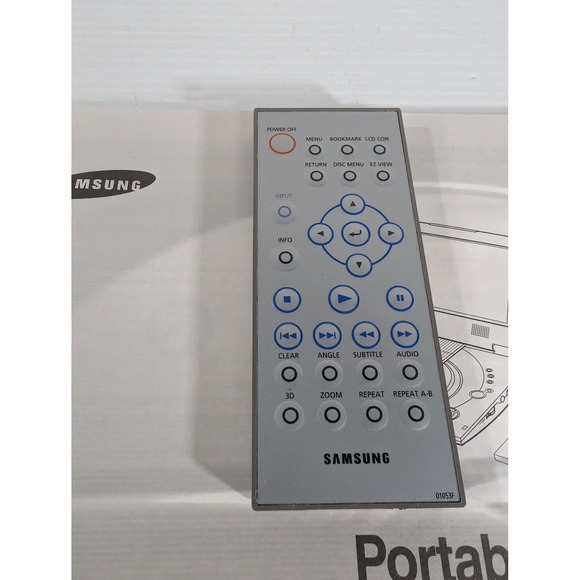 Samsung DVD-L200 Portable DVD Player Remote 01053F and Instruction Manual Silver - Picture 3 of 6